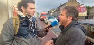 Olivier Schneider interviewé par France Bleu sur les lieux de l'accident